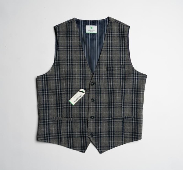 Men Hackett Vest Grey Wool 40 /L / 48