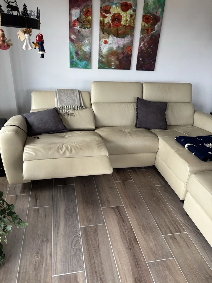 Leder Sofa-Set mit Relaxfunktion, Gebraucht - Bild 3 von 4