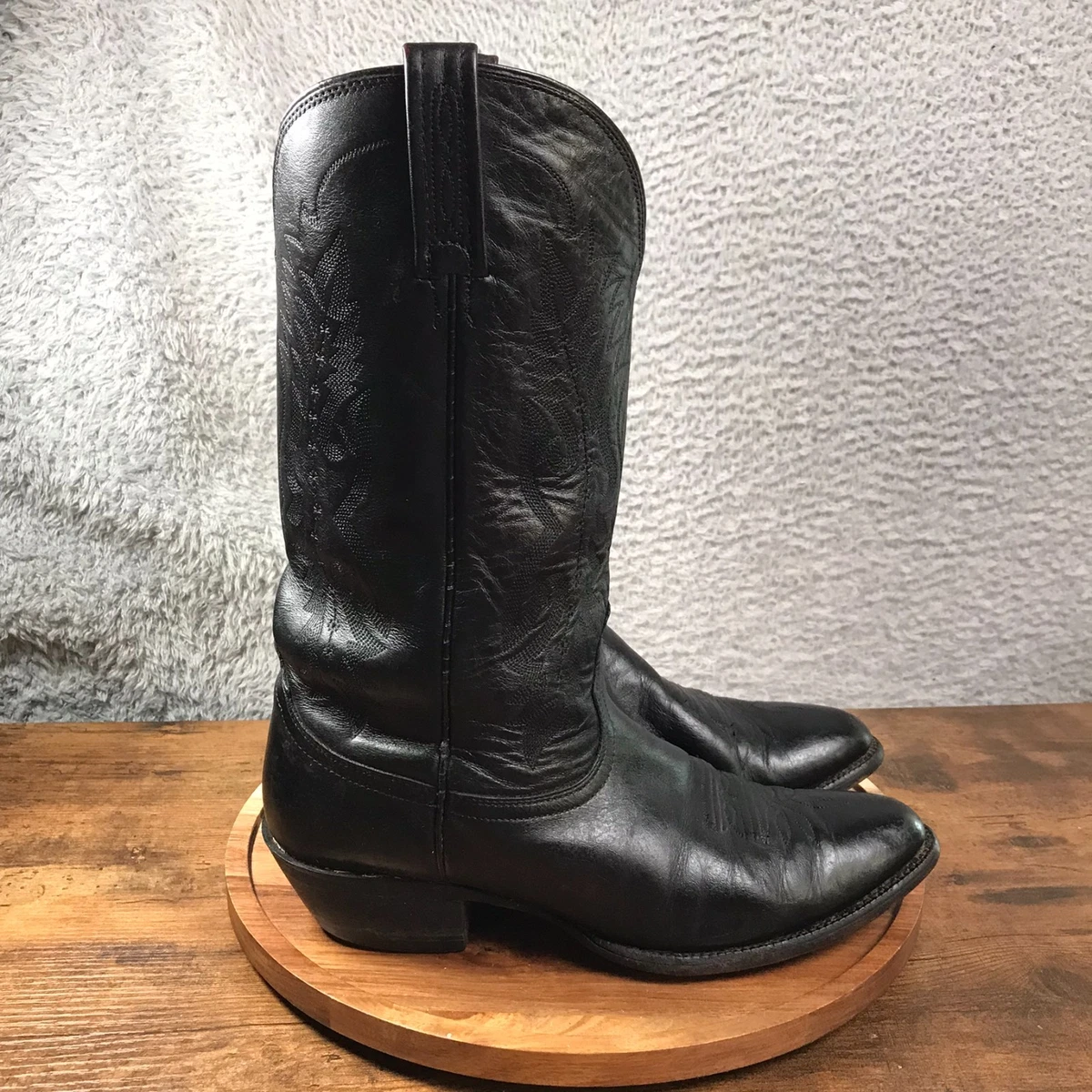 Nocona Vintage 8001 Black Cowhide Cowboy Boot Men\'s Size 9E Nocona Boots Men main image 2