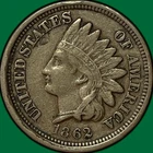 1862 Indian Head Cent Very Fine VF Coin #35272