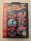 Sega Genesis 6-Pak 1995 Sonic Golden Axe Shinobi Streets CIB Reg Card - TESTED