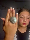 Vintage Oversized Buffalo Nickel Coin Concho Ring or Medallion