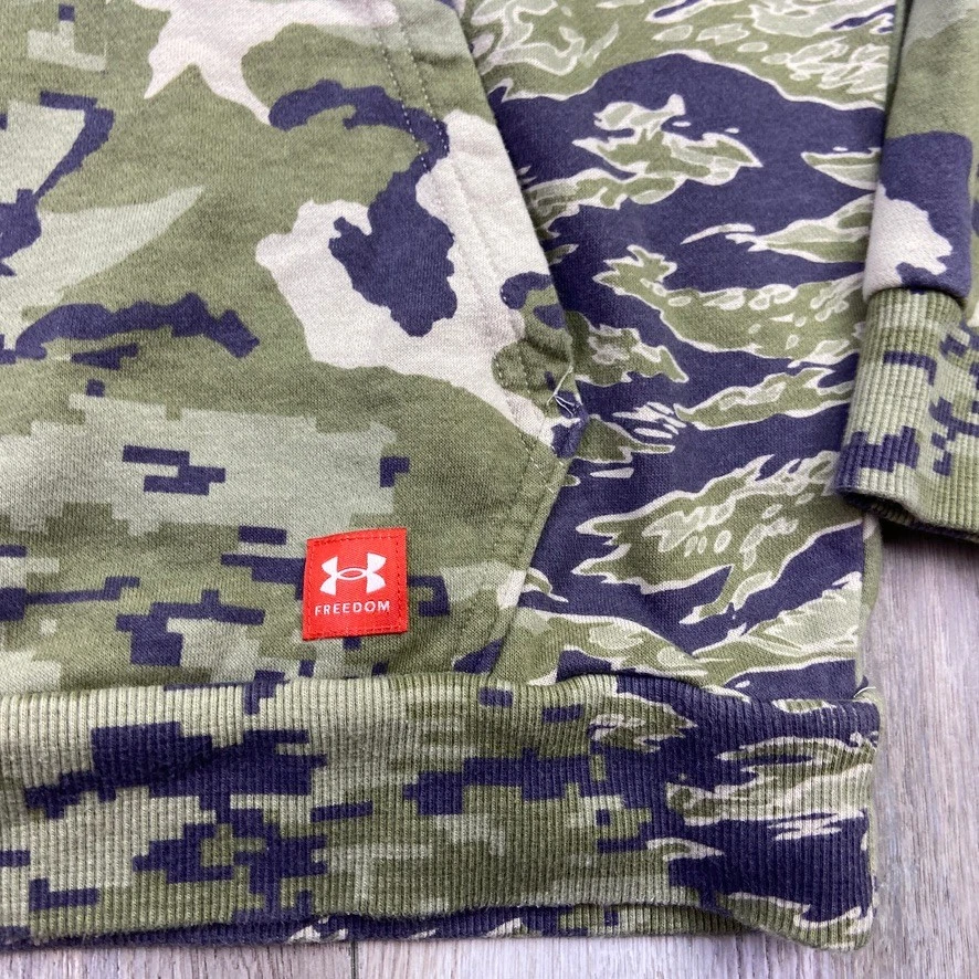 Мужская толстовка с капюшоном Under Armour Project Rock M Зеленый камуфляж Тигровая полоса День ветеранов Мужчины - Изображение 4 из 4