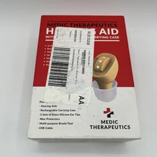 Medic Therapeutics Hearing Aid + Rechargeable Carrying Case | Beige