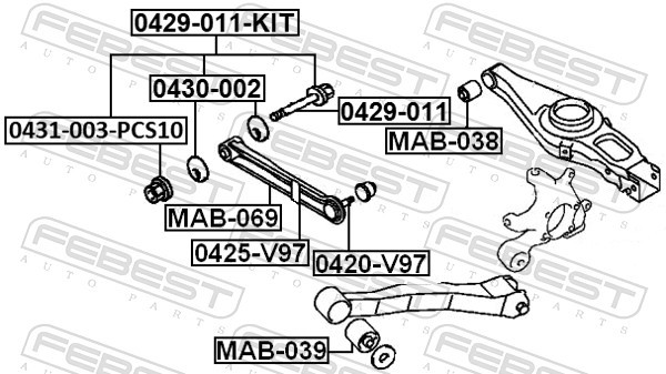 Fits FEBEST 0429-011-KIT ECCENTRIC SCREW OVERHAUL KIT   ⭐UK Stock⭐