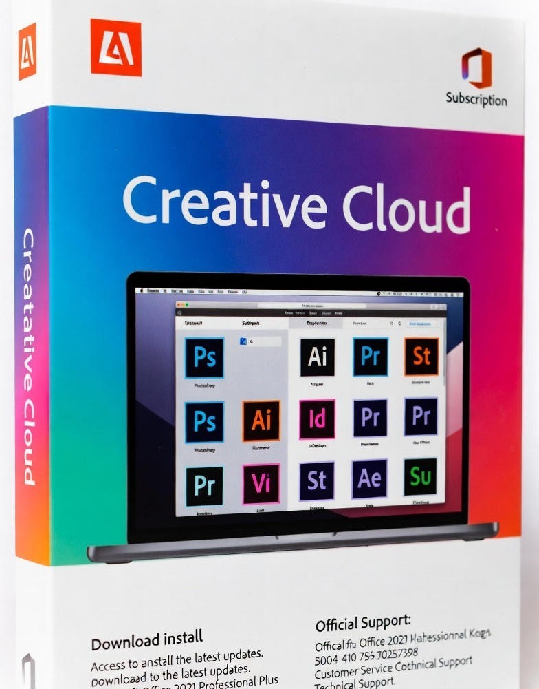 Adobe Creative Cloud 2025 | 1-Year Subscription | 20+ Apps | 2 PC/Mac/ Windows
