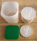 2008 American Silver Eagle Tube / 20 Troy Ounces .999 Fine / GEM BU Tube