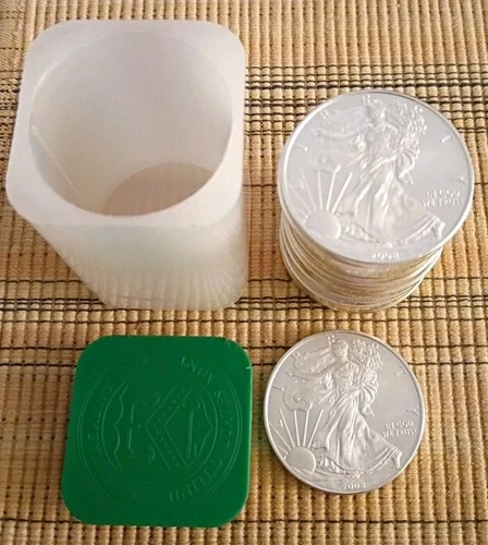 2008 American Silver Eagle Tube / 20 Troy Ounces .999 Fine / GEM BU Tube