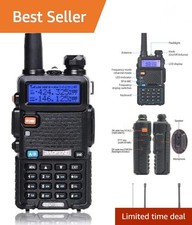 UV-5R Two Way Radio Dual Band 144-148/420-450Mhz Walkie Talkie 1800mAh Li-ion...