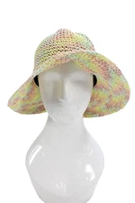 Lele Sadoughi Womens Paper Rainbow Ombre Crochet Bucket Hat Multicolor OS