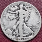 1921 D Walking Liberty Half Dollar 50c Better Grade Full Date Key Date #102342