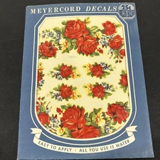 Vintage Meyercord Decal 940-A Several Red Roses