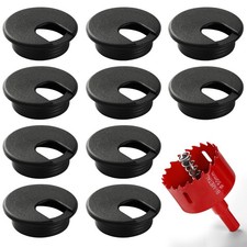 Desk Grommet 2 Inch 50 mm 10 Pieces, Desk Hole Cover for Cables Black, ABS ...