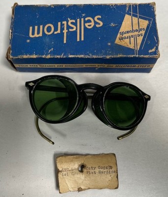 Vtg Steampunk Sellstrom  Safety Glasses Tinted Lenses With Side Guards (A10)
