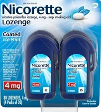 Nicorette Cools 4mg Lozenge Icy Mint 2X40 Lozenges PACK OF 2 ×2