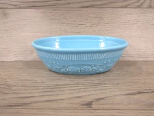 VTG Taylor Smith Taylor Floral Blue Oval Dish T.S.T. Genuine Oven Serve Ware USA