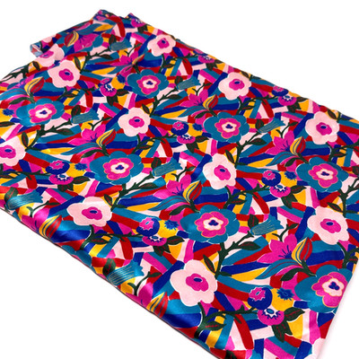 Liberty of London 100%  Silk Satin  ''Bloomsbury''  Fabric 1 Yard Piece