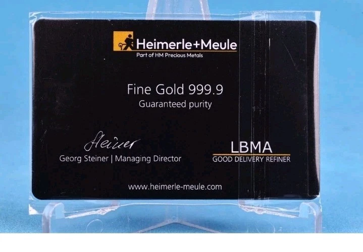 Goldbarren 1 Gramm 999.9 Gold Merry Christmas Heimerle und Meule + Umschlag - Bild 3 von 3