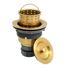 Gold Kitchen Sink Drain Assembly,Gold Sink Strainer with Removable Deep Waste...