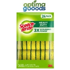 Scotch-Brite Heavy Duty Scrub Sponges 24 Ct Individually Wrapped – Cleaning Pads