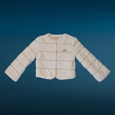 Disney Princess Faux Fur Jacket - Size 9/10 White with Gold Accents