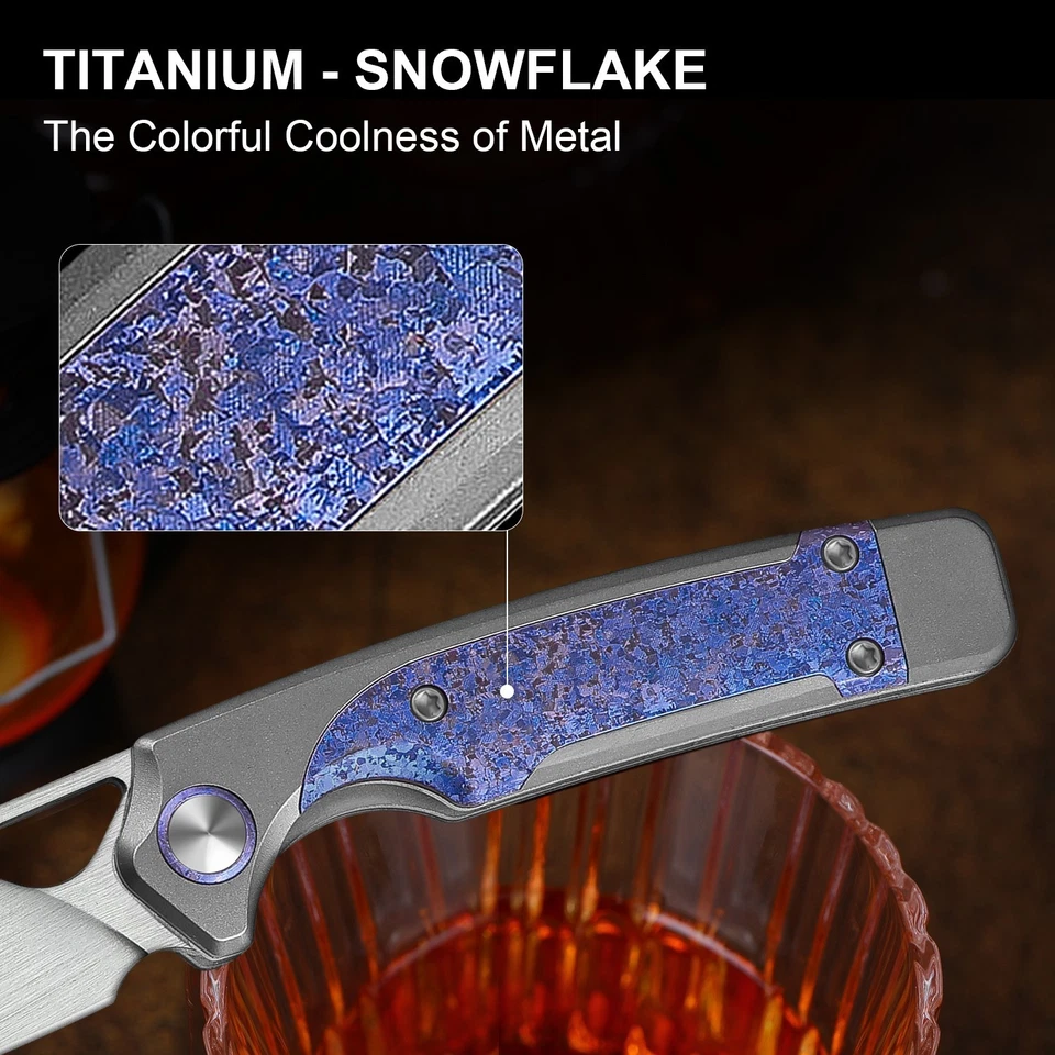 Navaja de Bolsillo Plegable Kizer Ara EDC S45VN Hoja Púrpura Copo de Nieve Mango de Titanio Foto 4 de 4