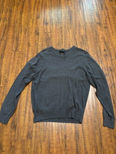 Jos A Bank Signature Collection 100% Pima Cotton Grey Gray Sweater Medium
