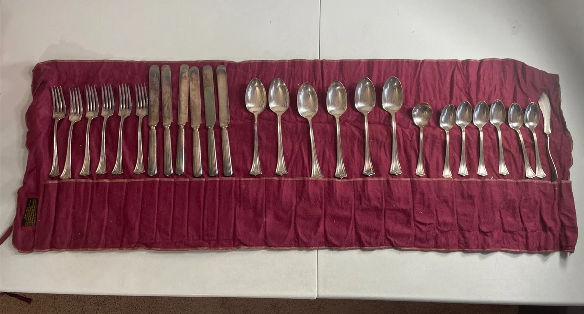 Wm. Rogers & Son Flatware-Place Setting Antique US Silver-Plated