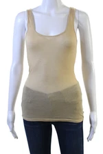 Michael Stars Women Basic Sleeveless Tank Beige Round Neck Size One Size