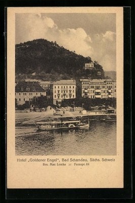 AK Bad Schandau i. Sächs. Switzerland, view of the Hotel Goldener Engel