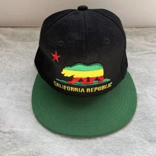 WHANG California Republic Bear Flag Flat Bill Snapback Hat 03224, New