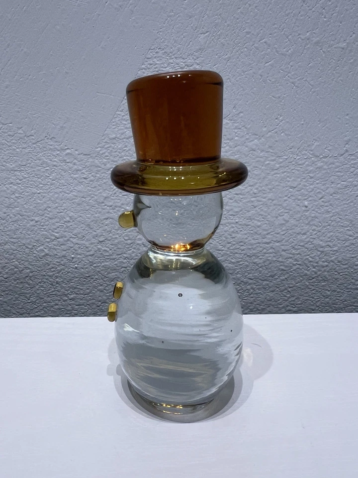 Blenko 76A Snowman Paperweight Red Tangerine Amberina - Image 2 of 4