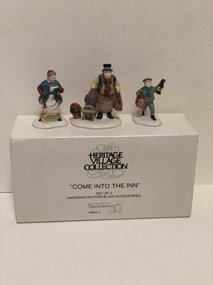 Dept 56 Dickens Village  Come into the Inn  Set of 3 Heritage Village Collection