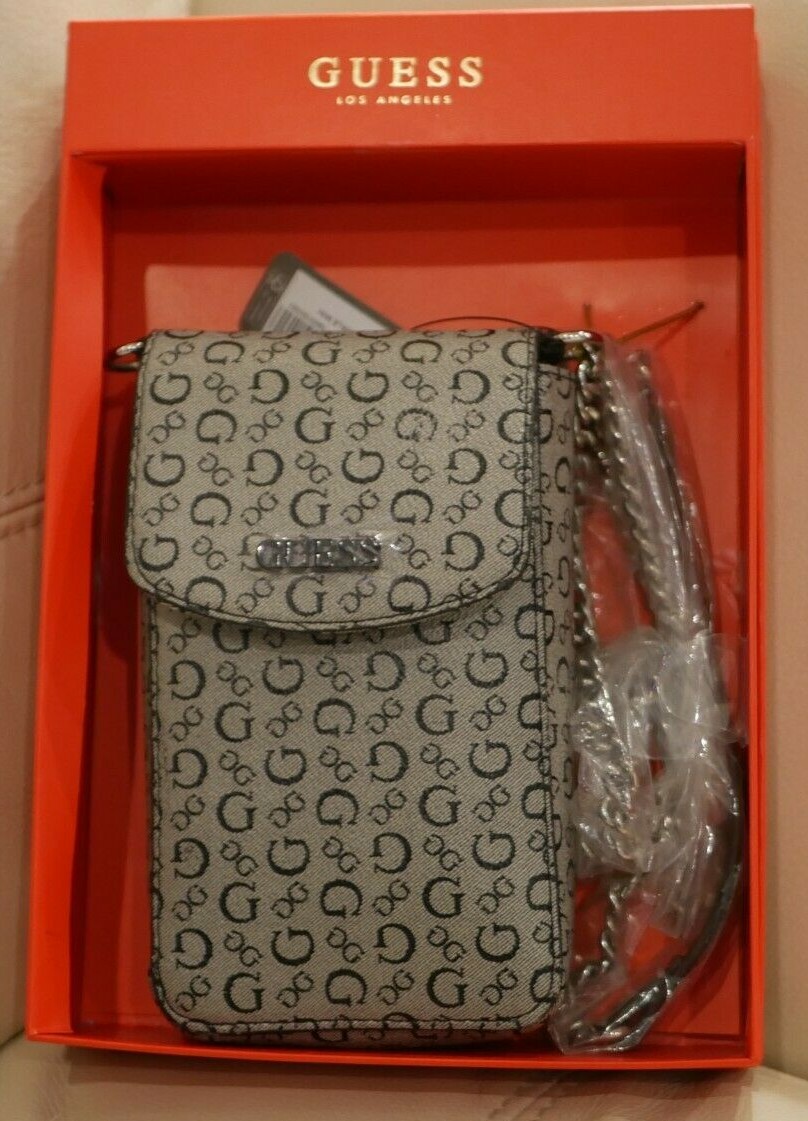 ウィル NEW WT AND BOX GUESS Hallandale Logo Mini Crossbody Chain Bag