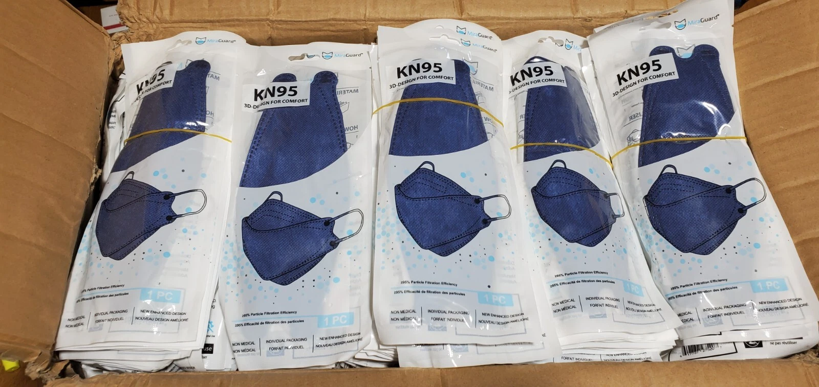 LOT 1000 KN95 3D-DESIGN TRI-FOLD FISH SHAPE PROTECTIVE MASK (NON MEDICAL) BLUE