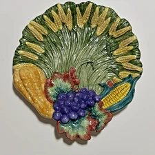 Fitz and Floyd Vegetable Garden Decorative Molded Plate Vintage 1995 Taiwan