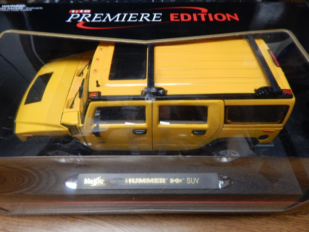 MAISTO PREMIERE EDITION HUMMER H2 SUV IN YELLOW 1/18 NIB LQQK | eBay