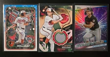 2024 Topps Holiday Relics Jackson Holliday #RC-JHO & H50 & SMLB-83 Rookie RC LOT