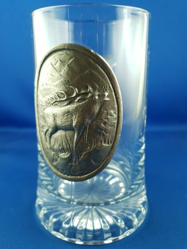 Sternbodenseidel Glasseidel Glas Krug Bierkrug 0,4L Zinn Hirsch 15cm - Bild 3 von 10