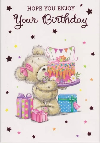 Female Open Birthday Card Cute Bears & Flowers Greeting Cards Girls FREE UK POST - Picture 17 of 26