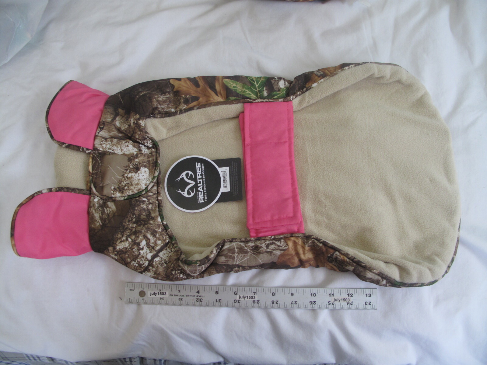 (1) NEW Realtree Edge Camo Dog Jacket LARGE PINK Fleece Reflective
