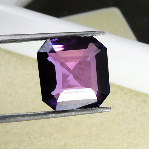 Zafiro Púrpura 10.05 Ct Corte Cuadrado Perfecto Natural CERTIFICADO Anillo Tamaño - Imagen 2 de 5