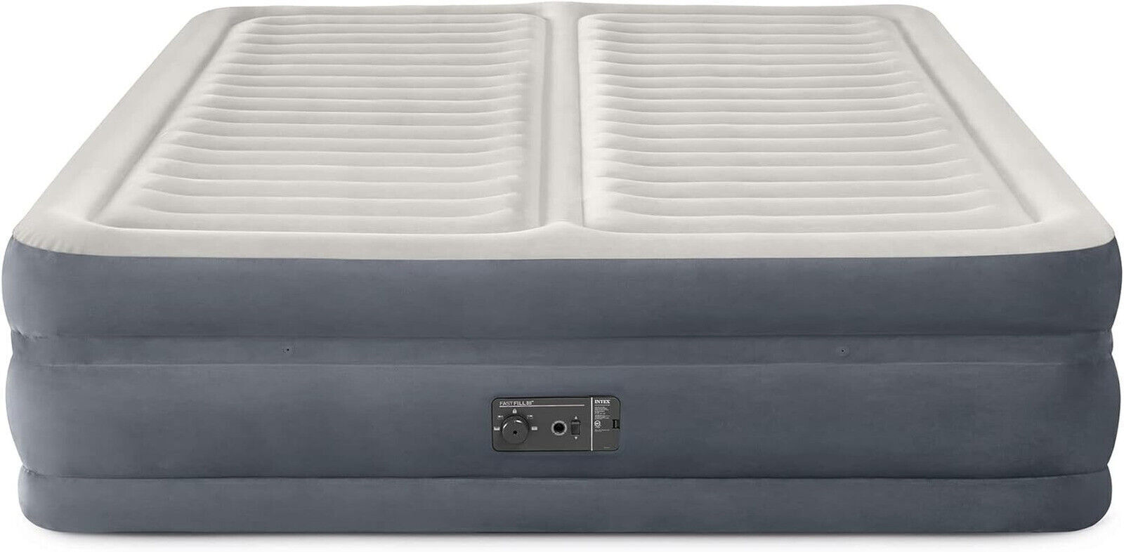 Intex Deluxe Dual Zone 22 Inch King Sized Air Mattress Fiber Tech Construction f