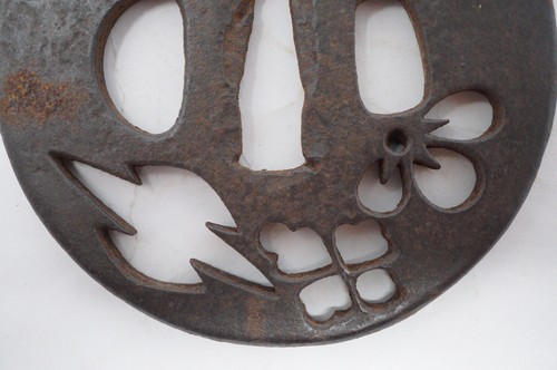 Japanese Sword Guard for Katana or Wakizashi Original Edo Iron Tsuba 0610E15 - Picture 4 of 10