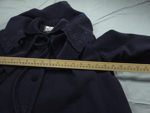 Vintage Rothschild Coat Blue Girls Six Plus Long Wool Shawl Winter Navy - Picture 3 of 6