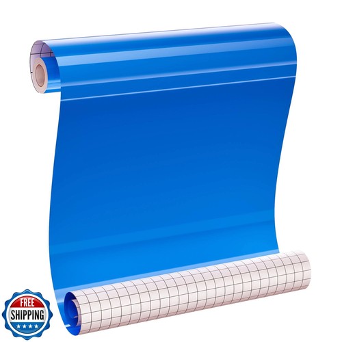 IROHTV Glossy Blue Permanent Vinyl for Cricut, 12in x 10FT Adhesive Vinyl, Re - 第 1/5 張圖片