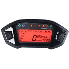 Motorcycle LCD Digital Gauge Odometer Speedometer Gear Fuel Indicator Tachometer