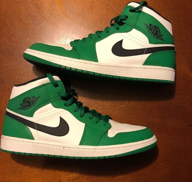 Nike Air Jordan Retro 1 Mid Se Pine Green Black Sail Mens Size 11