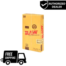 RAW CLASSIC NATURAL UNREFINED ROLLING PAPERS  24 X 1 1/4 (50 LEAVES PER PACK)