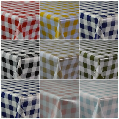 Gingham Karo Designer Tischdecke Wisch sauber Vinyl Tisch PVC Abdeckung Schutz